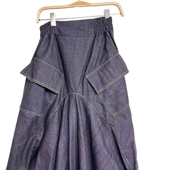 Elegant Navy Blue Women's Skirt - Picture 3 of 12